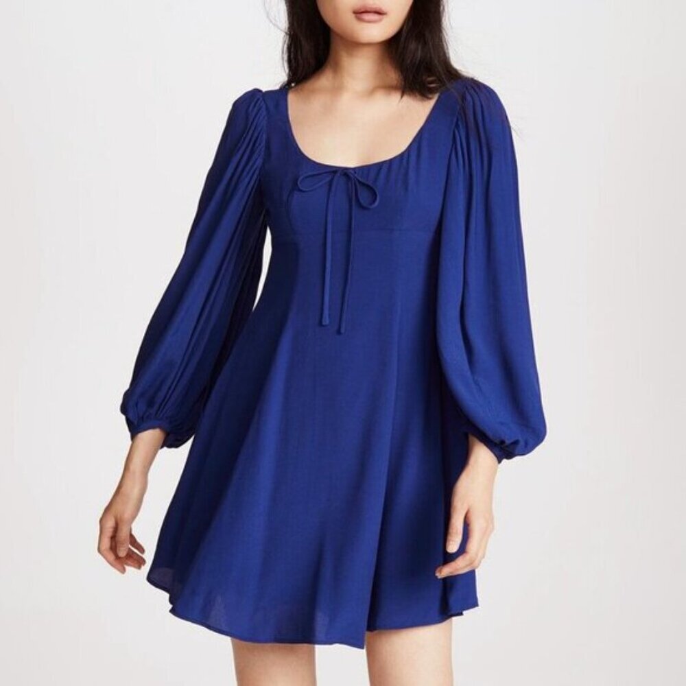 Staud Juniper Navy Blue Long Sleeve Mini Dress US 4​